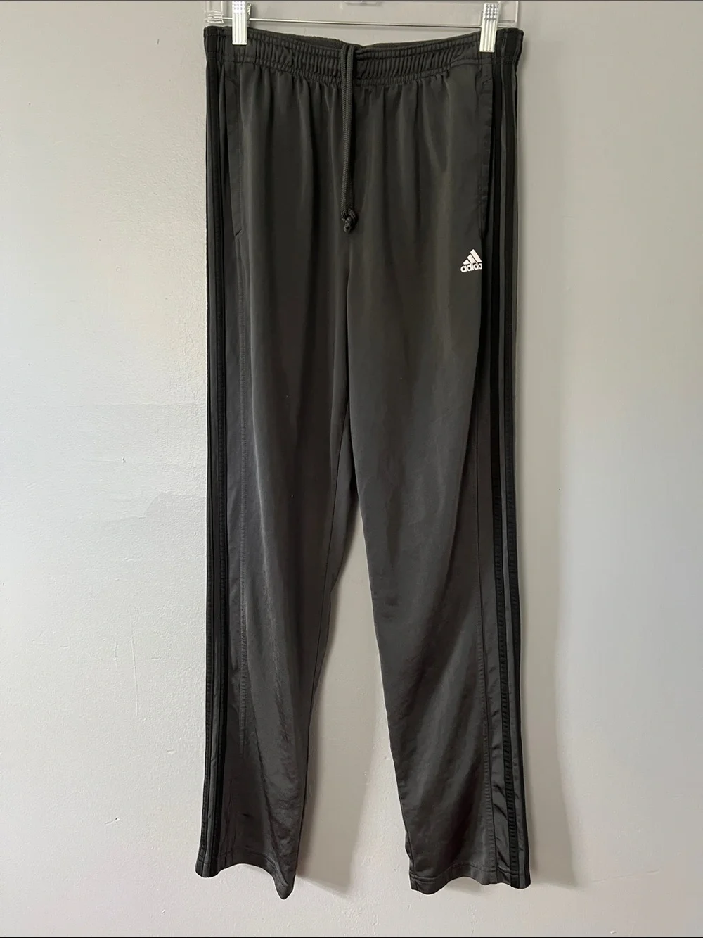 adidas Black Men's Track Pants with Side Stripes